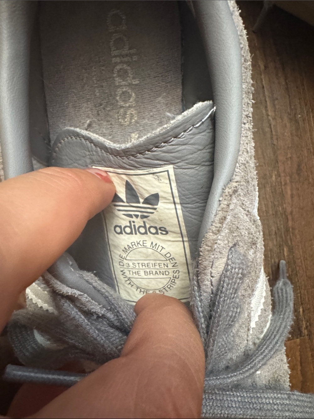 adidas Samba Suede Sneakers in Light Gray and White - Picture 3 of 15